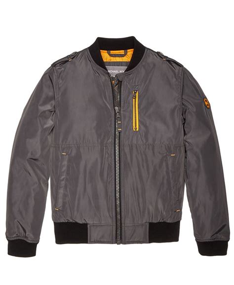 michael kors flight satin bomber jacket|michael kors travel engineered jacket.